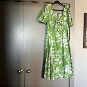 Chelsea28 Green and White Floral Midi Dress
